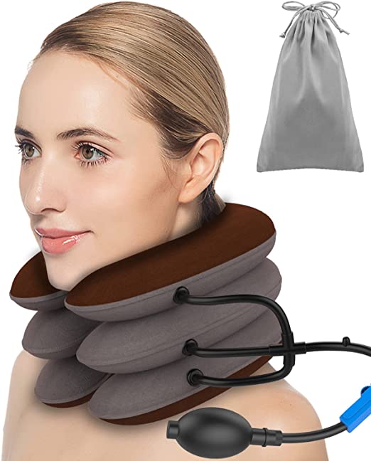 Cervical Neck Traction Device for Instant Neck Pain Relief,Inflatable & Adjustable Neck Stretcher Neck Support Brace, Best Neck Traction Pillow for Chronic Neck and Shoulder Pain Relief Traction Spine