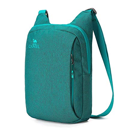 CAMEL CROWN Unisex Anti-Theft Crossbody Bag Lightweight Mens Women Shoulder bag (Cobalt Green)