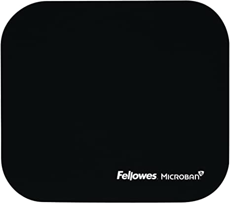 Fellowes 5933901 Mouse Pad w/Microban, Nonskid Base, 9 x 8, Black (FEL5933901), 8" x 9" x 0.1"