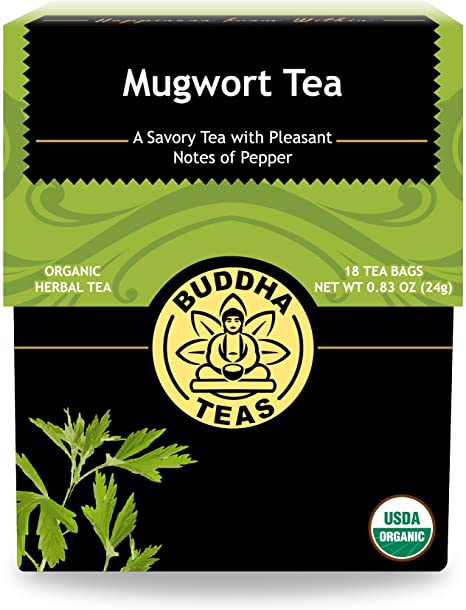 Organic Mugwort Tea, 18 Bleach-Free Tea Bags – Organic Tea Improves Digestion, and Acts as an Emotional Relaxant, No GMOs