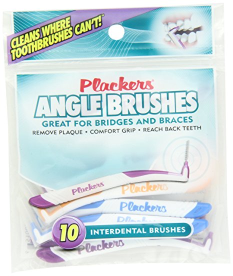Plackers Interdental Angled Brush, 10 Count