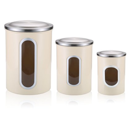 Fortune Candy Food Storage Airtight Canister set of 3 ,Apricot Gelato