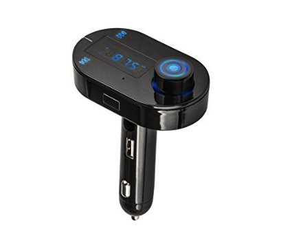 Enegg Wireless Bluetooth In Car FM Transmitter MP3 Player with USB Charger and Hands free Calling for iPhone iPad Samsung LG HTC Nexus Motorola Sony Android Smartphone or Tablet - Black