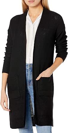 Goodthreads Women's Everyday Soft Blend Honeycomb Long Line Cardigan Sweater