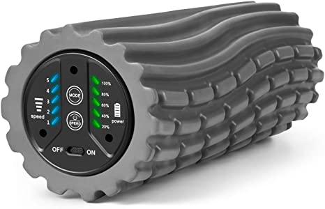 Wolverine Relief-Vibrating Foam Roller 5-Speed Hands Free Massager and Roller for Muscle Recovery and Deep Tissue Massage Therapy