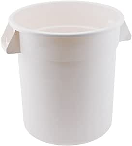 Winco PTC-20W Round Trash Can, 20 Gallon, White