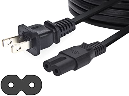 AmazonBasics Replacement Power Cable for PS4 Slim and Xbox One S / X - 6 Foot Cord, Black