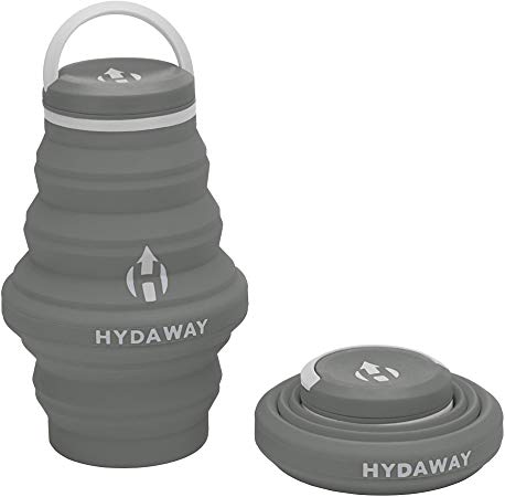 HYDAWAY Collapsible Water Bottle,17oz Cap Lid | Ultra-Packable, Travel-Friendly, Food-Grade Silicone