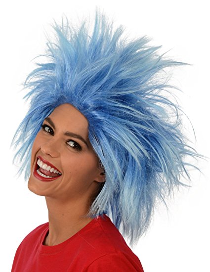 Kangaroo's Funky Spiky Blue Wig; Costume Wig