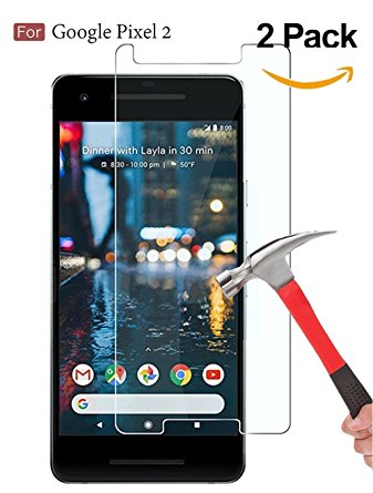 Google Pixel 2 Screen Protector,[2-Pack] VIS'V Case Friendly Ultra Clear Anti-Scratch Bubble Free Tempered Glass Screen Protector with Lifetime Replacement Warranty