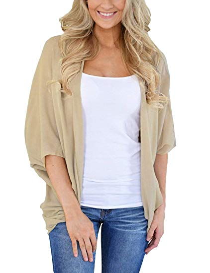 Cardigan for Women Solid Colors Long Sleeve Open Front Cover Ups