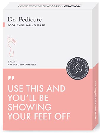 Dr. Pedicure Foot Peeling Mask by Grace & Stella - Feet Peel Booties to Exfoliate Dead Skin & Old, Callused Heels - Natural Exfoliating Treatment for Baby Soft Feet, Original (4 Pairs)