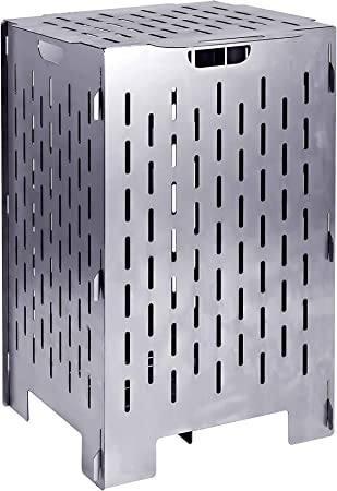 Yard Tuff YTF-202036BC 20 x 20 x 36 Inch Heavy Gauge Steel Outdoor Burn Cage w/ Lid and Vent Holes for Safe Burning of Paper, Debris, and Brush, Gray
