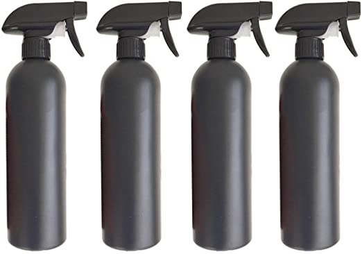 DOITOOL 4PCS 500ml Plastic Spray Bottles for Cleaning Solutions Empty Spray Bottle for Plants Garden Water Sprayer Leak-Proof Mist Empty Water Bottle (Black)