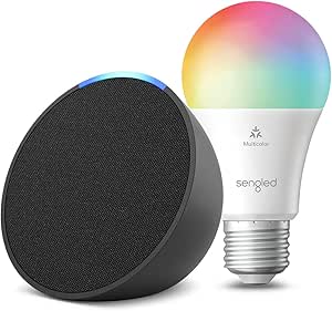 Echo Pop | Antracita   Sengled Bombilla LED inteligente (E27), compatible con Alexa - Kit de inicio de Hogar digital