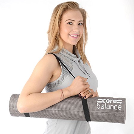 Core Balance Non-Slip PVC Foam Exercise Mat Gym Yoga Pilates With Strap 0.6cm