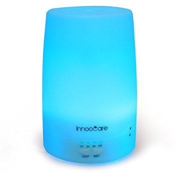 InnooCare 150ml Aroma Diffuser | Ultrasonic Essential Oil Diffusers Cool Mist Humidifier / Aromatherapy Diffuser | Colour LED Lights, Waterless Shut-off, Timer Setting for Office, Bedroom, SPA, YOGA