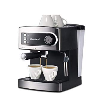 Excelvan 15 Bar Pump Espresso Coffee Maker, Italian Style Coffee Machine with Steam Wand, Measuring Spoon for Hot Drinks, Cappuccino & Home - Coffee Maker 850W