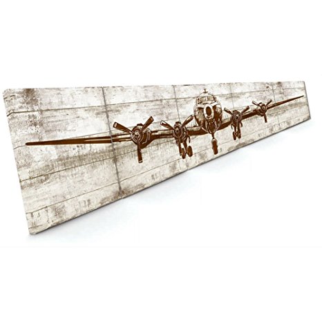 YOSEE Framed Vintage Airplane Canvas Wall Art Decor Picture Giant Size Printed Cargo Airplane Artwork 5 Panel 20x100" ( Wood Framed 5-20x20 Inches)