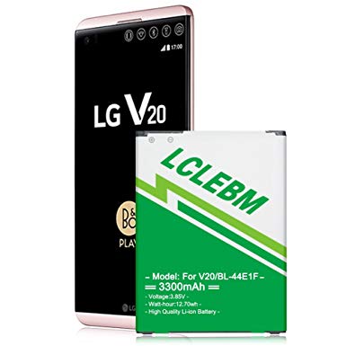 LG V20 Battery 3300mAh Upgraded Internal Li-ion Polymer Replacement Battery for LG V20 BL-44E1F US996, H910, H918, VS995, LS997 Spare Backup Battery