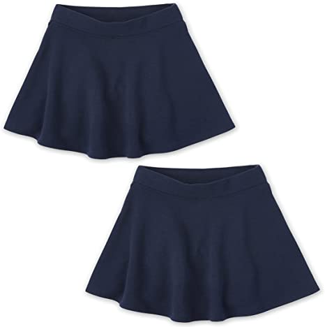 The Children's Place Girls' Uniform Active French Terry Skort 2-Pack Sandy XS (4)