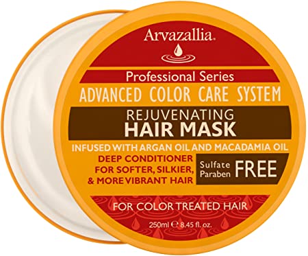 Rejuvenating Hair Mask and Deep Conditioner For Color Treated Hair with Argan Oil and Macadamia Oil By Arvazallia - Sulfate Free & Paraben Free