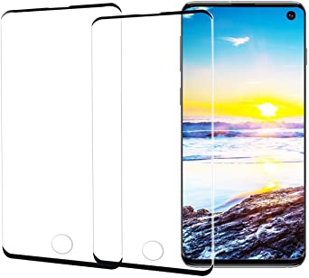 [2 Pack] Galaxy S10 Screen Protector Tempered Glass,3D Curved Full Coverage [Easy to Install] [Anti-Scratch] [High Definition] [Anti-Bubble] Compatible Samsung Galaxy S10 Screen Protector