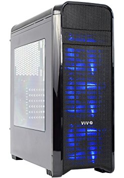 VIVO ATX Mid Tower Computer Gaming Extra Air Flow Black PC Case w/ 8 Fan Ports, Side Window, USB 3.0 (CASE-V07)