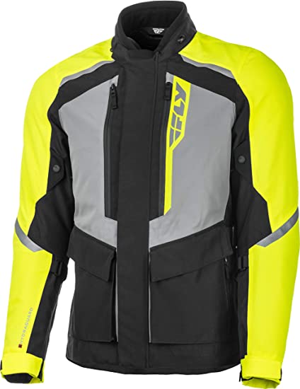 FLY Racing Terra Trek Adventure Motorcycle Jacket, Protective Motorcycle Gear with Body Armor (BLACK/HI-VIS 4X, XXXX-Large)