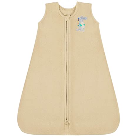 TILLYOU All Season Micro-Fleece Baby Sleep Bag and Sack with Inverted Zipper, Unisex Clothes for Toddlers Age 18-24 Months, Sleeveless Warm Soft Wearable Blanket TOG 1, X-Large XL, Khaki Crocodile