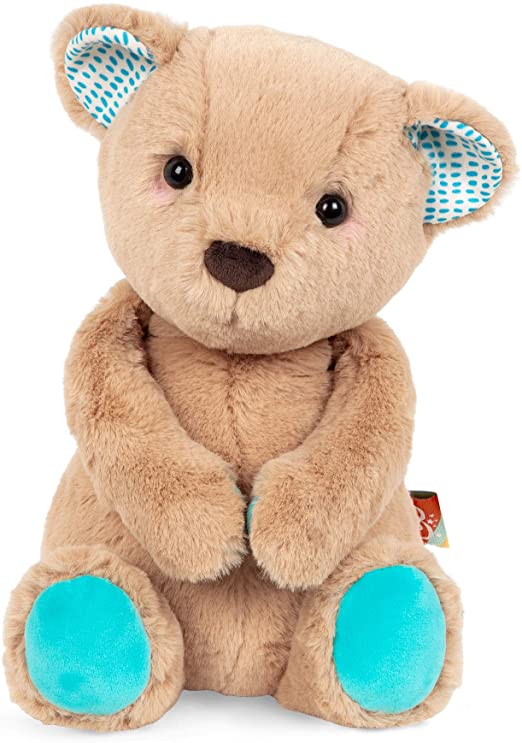 B. toys by Battat Happy Hues – Cara-Mellow Bear – Soft & Cuddly Plush Teddy Bear – Huggable Stuffed Animal Bear Toy – Washable – Newborns, Toddlers, Kids