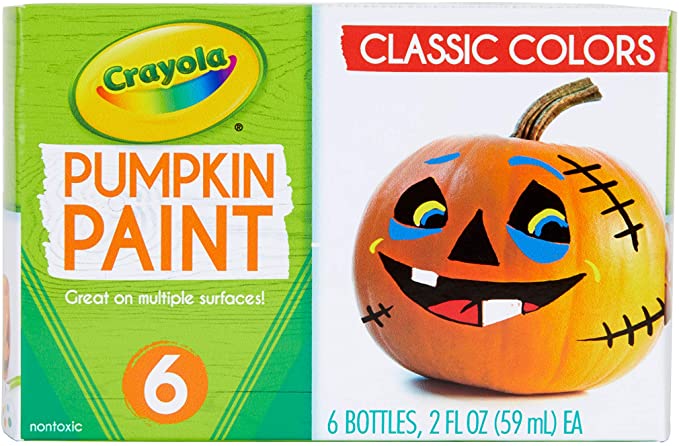 Crayola Pumpkin Paint Kit, Acrylic Paints in Classic Colors, Halloween Decorations, 6Count