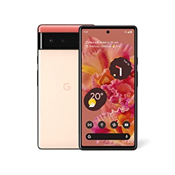 Google Pixel 6 5G 128GB 8GB RAM Factory Unlocked (GSM Only | No CDMA - not Compatible with Verizon/Sprint) International Version - Kinda Coral