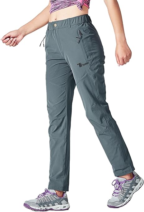 TBMPOY Women's Outdoor Hiking Stretch Work Pants Quick Dry Lightweight with Zipper Pockets,UPF 50 Sun Protection