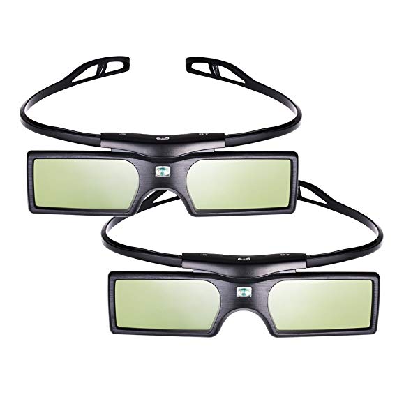 Pergear® 3D Active Shutter Glasses Bluetooth Eyewear Glasses for Samsung/Panasonic/LG Bluetooth 3D TVs (2 PCS)