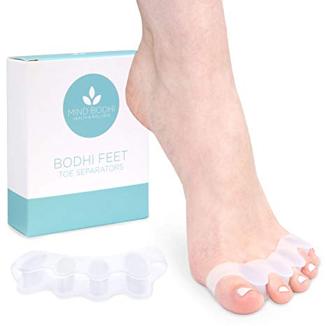MIND BODHI Toe Separators to Correct Bunions and Restore Toes to Their Natural Shape (Bunion Corrector Toe Spacers Toe Straightener Toe Stretcher Big Toe Correctors) Universal Size - White