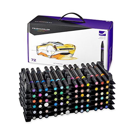 PRISMACOLOR PREMIER Marker Art, Double-Ended Art Marker Set, Box of 72, Assorted Colours (3722)