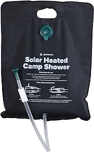 Coghlan's Camp Shower - Portable, Solar-Heated, Outdoor Shower Bag with Tangle Free Hose, Flow Control Clip, for Tent Camping, Backpacking, Car Camping, Beach Swimming