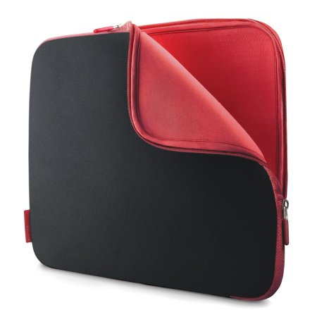 Belkin F8N160 Neoprene Protective Sleeve for Laptops, Macbooks and Chromebooks up to 15.6 inch - Black/Red