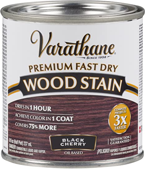 Varathane 262028 Premium Fast Dry Wood Stain, 1/2 Pint, Black Cherry