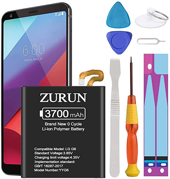 LG G6 Battery Upgraded ZURUN 3700mAh Li-Polymer BL-T32 Battery Replacement for LG G6 H872 H870 H871 VS998 LS993 with Repair Screwdriver Tool Kit [2 Year Warranty]