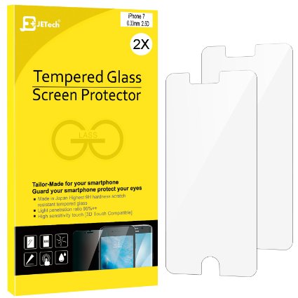 iPhone 7 Screen Protector, JETech 2-Pack Premium Tempered Glass Screen Protector for Apple iPhone 7 4.7" - 0980A