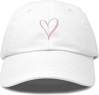 Hand Drawn Heart Hat Womens Embroidered Baseball Cap