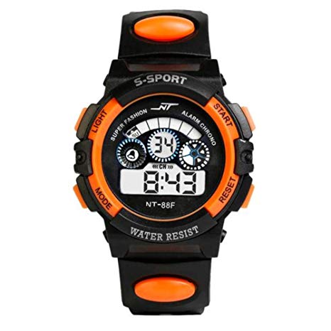 Frunalte watch, Children's Watch Waterproof Mens Boy's Digital LED Quartz Alarm Date Sports Wrist Watch Birthday Gift