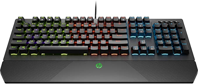 HP Pavilion Gaming Keyboard 800 Anti-Ghosting Function with Rollover To N Buttons, Switch with Mechanical Greetech Blue, Dedicated LED for Each Button ,Black