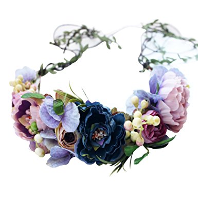 YUNF Flower Crown,Flower Headband,Floral Crown,Headbands For Women,Wedding Hair accessories,Wedding Crowns