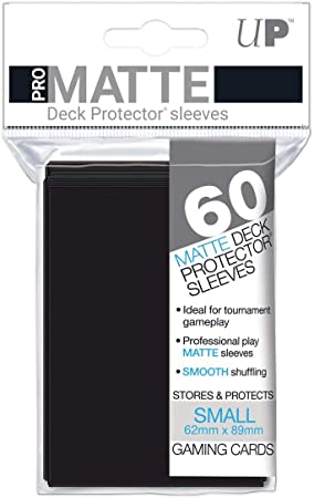 Ultra Pro 60ct Pro-Matte Black Small Deck Protectors, black, small