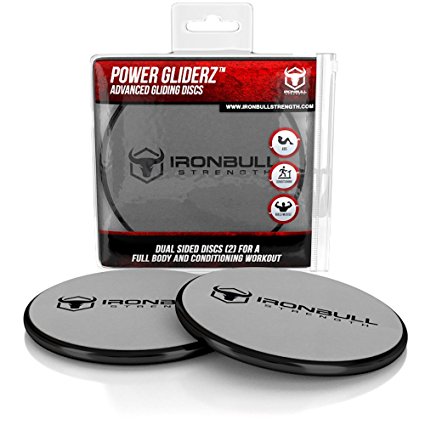 Gliding Discs (1 Pair Core Sliders) - Dual Sided for Use on Carpet or Hardwood Floors - Full Body Workout and Conditioning