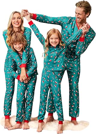 Ekouaer Christmas Pajamas for Family Matching Pj Sets Womens Mens Kids Pjs Long Sleeve Sleepwear Lounge Sets Outfits