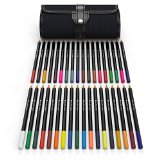 36 Piece Colored Pencil Set With Canvas Wrap - Soft Smooth Lead - Vibrant Colors - Perfect For Adult Coloring Books Secret Garden or Childrens Gift